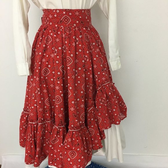 X SOLD X Square Dance Costume Skirt Rockabilly L - Picture 8 of 8